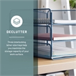Safco Onyx 3 Tray Steel Metal Desk Organizer in Blue Finish