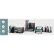 Safco Onyx 3 Tray Steel Metal Desk Organizer in Blue Finish