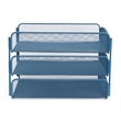 Safco Onyx 3 Tray Steel Metal Desk Organizer in Blue Finish