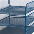 Safco Onyx 3 Tray Steel Metal Desk Organizer in Blue Finish