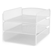 Safco Onyx 3 Tray Steel Metal Desk Organizer in White