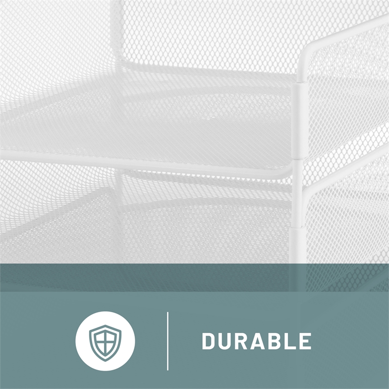 Safco Onyx 3 Tray Steel Metal Desk Organizer in White