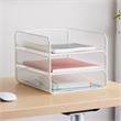 Safco Onyx 3 Tray Steel Metal Desk Organizer in White