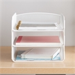 Safco Onyx 3 Tray Steel Metal Desk Organizer in White