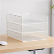 Safco Onyx 3 Tray Steel Metal Desk Organizer in White