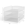 Safco Onyx 3 Tray Steel Metal Desk Organizer in White