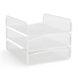 Safco Onyx 3 Tray Steel Metal Desk Organizer in White
