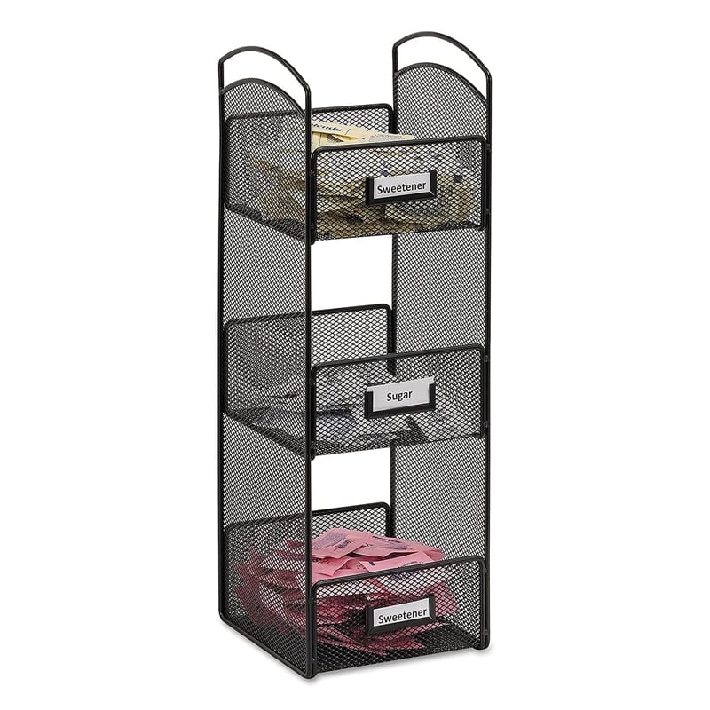 Safco Onyx 3 Tier Break Room Organizer in Black
