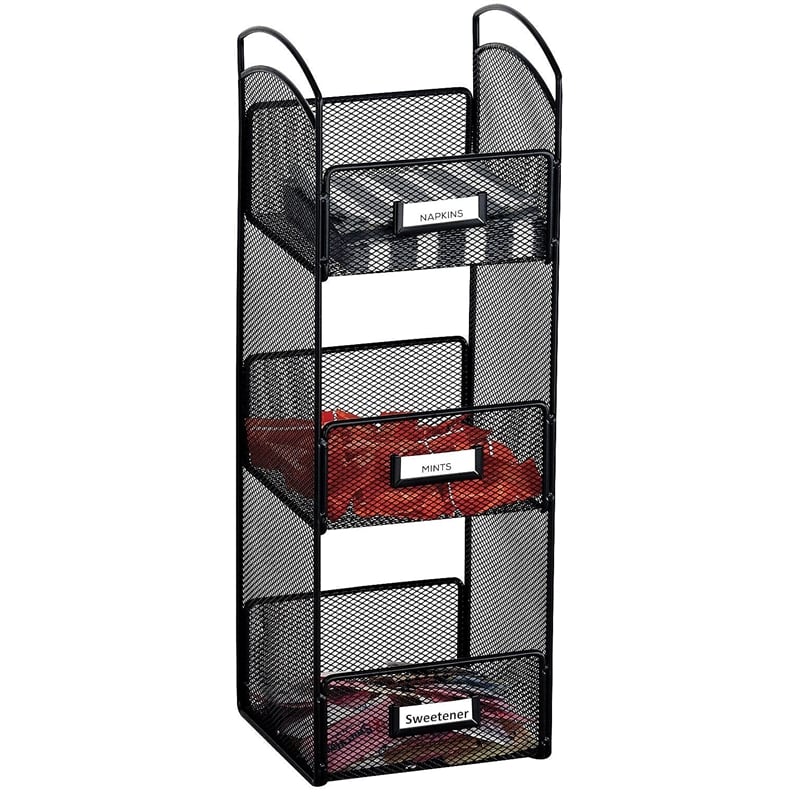 Safco Onyx 3 Tier Break Room Organizer in Black