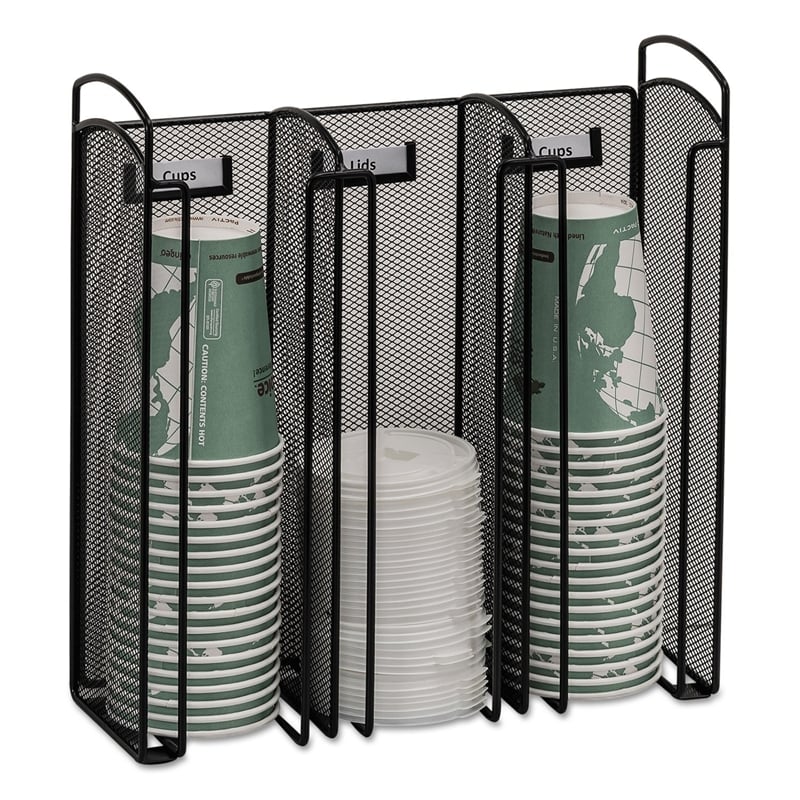 Safco Onyx Cup and Lid Holder in Black