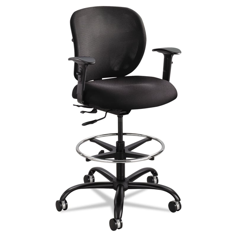 Safco Vue Adjustable Drafting Chair in Black
