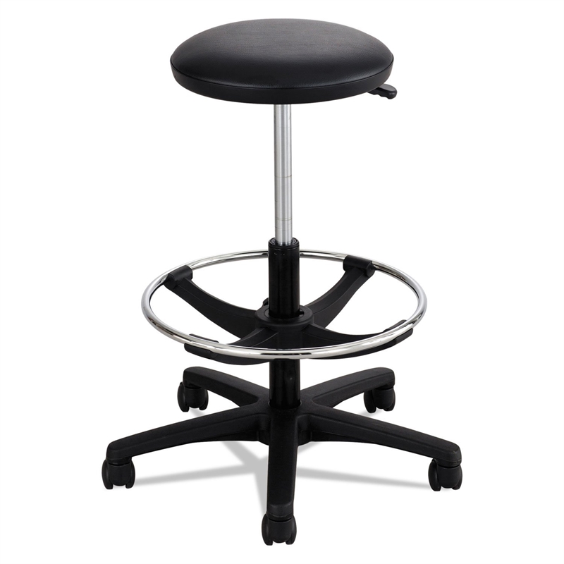 Safco Adjustable Backless Drafting Chair in Black