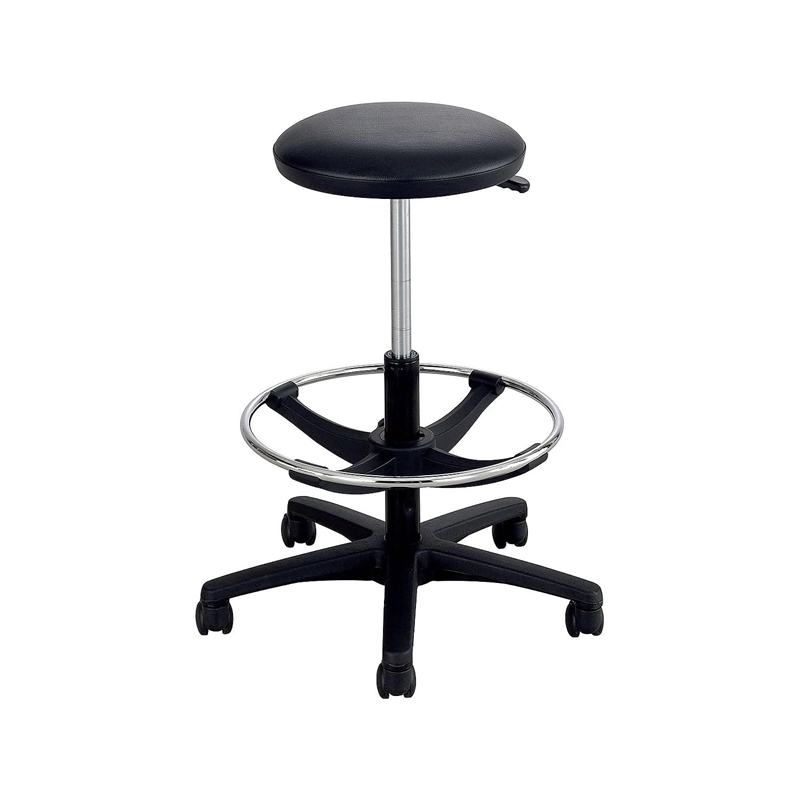 Safco Adjustable Backless Drafting Chair in Black