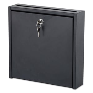 Safco Small Wall-Mounted Mailbox with Lock in Black