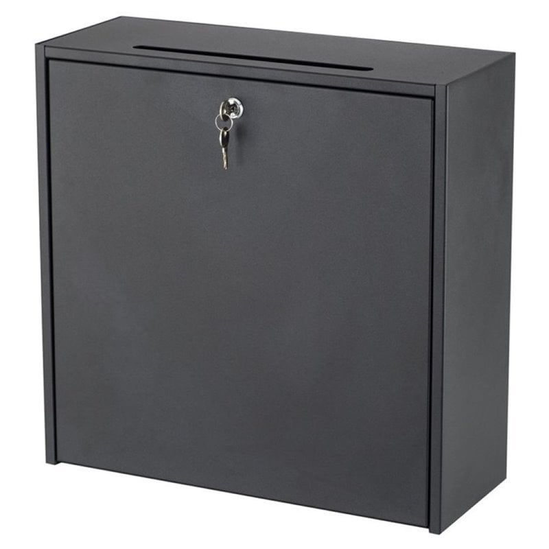 Safco Large WallMounted Mailbox with Lock in Black Cymax Business