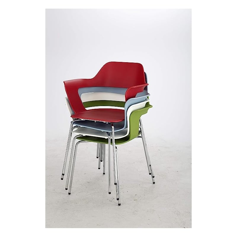 Safco Bandi Shell Stacking Chair in Green (Set of 2)