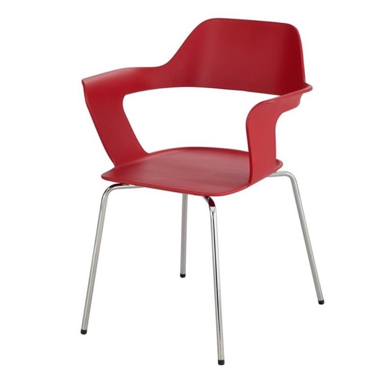 Safco Bandi Shell Stacking Chair in Red (Set of 2)