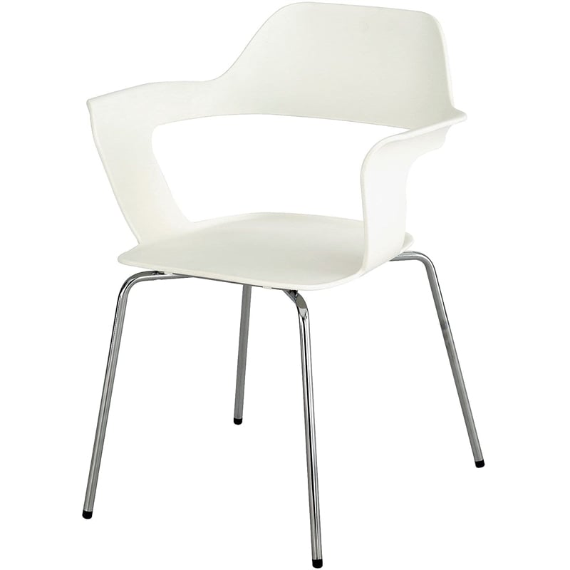 Safco Bandi Shell Stacking Chair in White (Set of 2)
