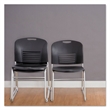 Safco Vy Straight Leg Stacking Chair in Black (Set of 2)