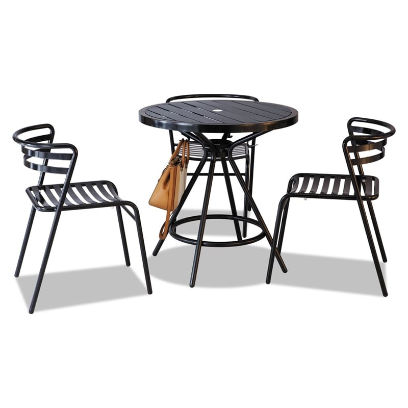 Safco CoGo Steel Stacking Chair in Black (Set of 2)