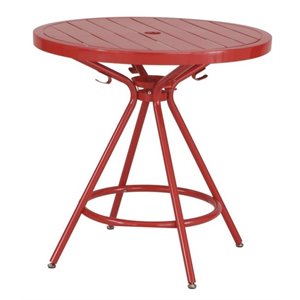 cogo steel patio bistro table in red