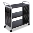 Safco Scoot 3 Shelf Utility Transport Cart in Black