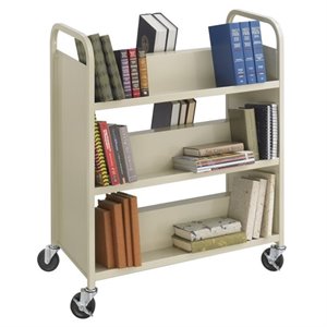 safco book cart in sand