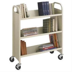 safco book cart in sand