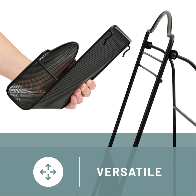 Safco Onyx 5 Pocket Steel Metal Floor Magazine Rack in Black