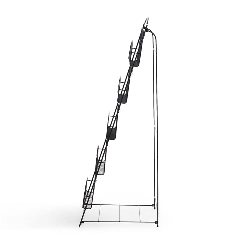 Safco Onyx 5 Pocket Steel Metal Floor Magazine Rack in Black