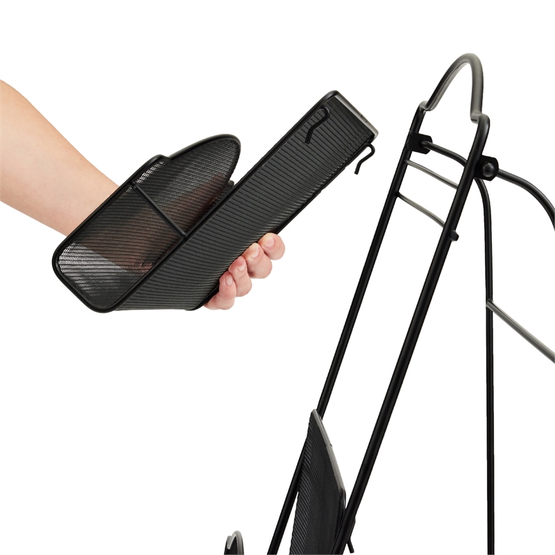 Safco Onyx 5 Pocket Steel Metal Floor Magazine Rack in Black