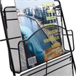 Safco Onyx 5 Pocket Steel Metal Floor Magazine Rack in Black