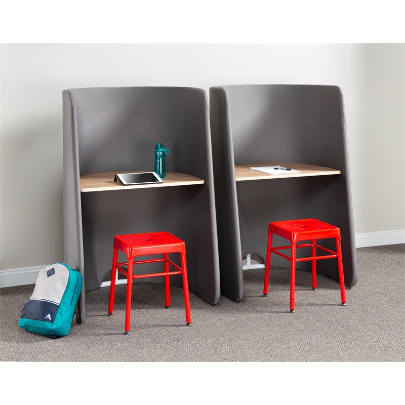 Safco Steel Backless Guest Stool in Glossy Black - 15.25