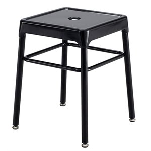 Safco Steel Backless Guest Stool in Glossy Black - 15.25