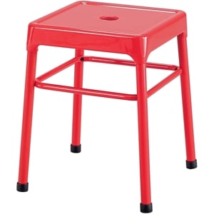 Safco 18&quot Nylon Steel Backless Guest Stool in Glossy Red