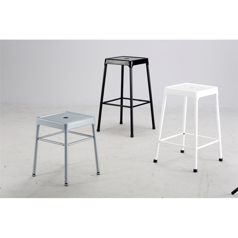 Safco Steel Backless Counter Stool in Glossy Black - 18