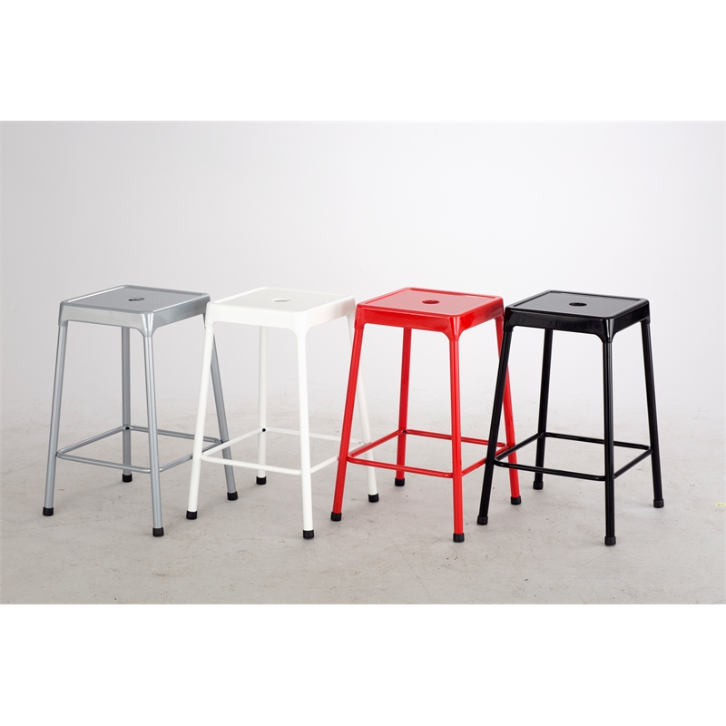 Safco Steel Backless Counter Stool in Glossy Black - 18