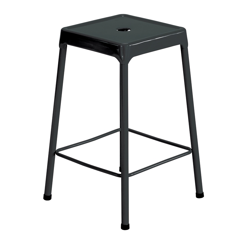 Safco Steel Backless Counter Stool in Glossy Black - 18