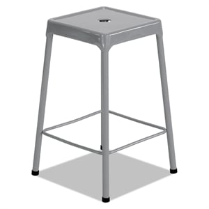 Safco 25&quot Steel Backless Counter Stool in Glossy Silver
