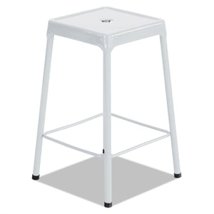 Safco 29&quot Steel Backless Bar Stool in Glossy White
