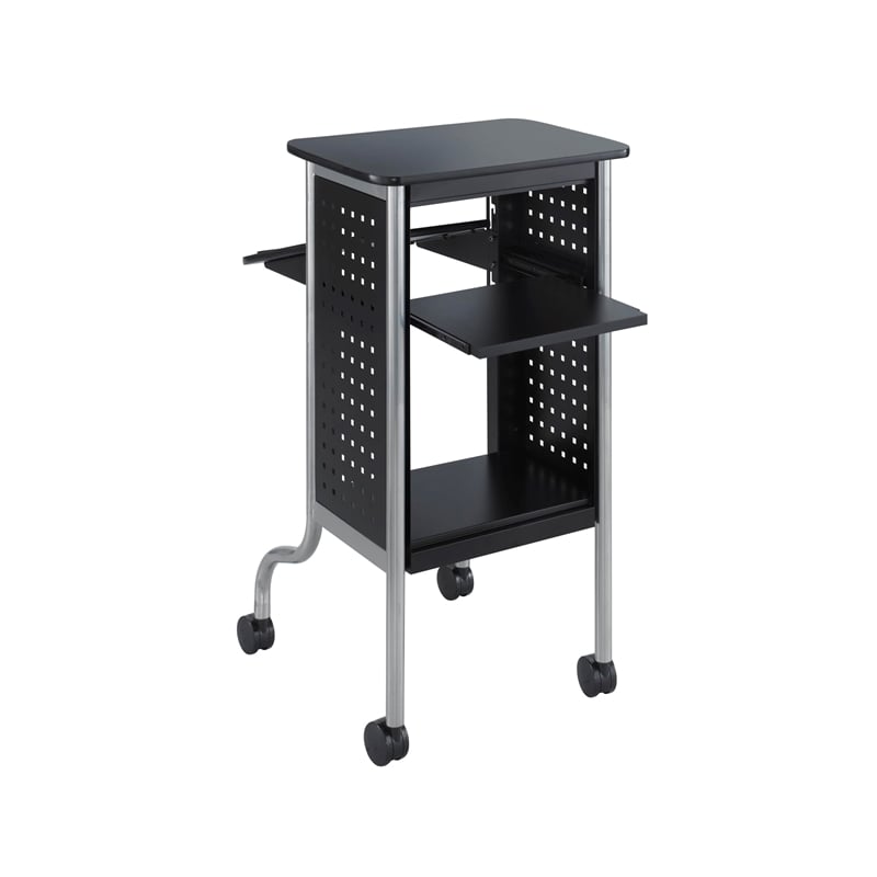 Safco Presentation Mobile Laptop Cart in Black