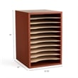 Safco 11 Compartment Vertical Desk Organizer in Cherry