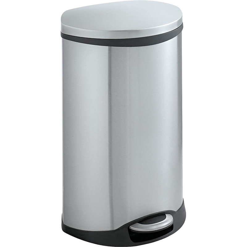 Safco Step On Ellipse Receptacle in Stainless Steel