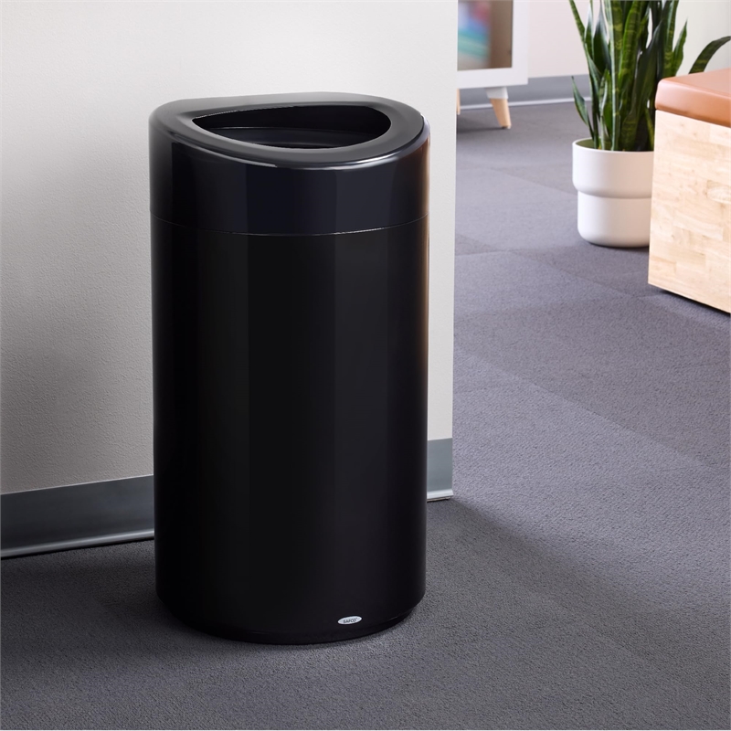 Safco Open Top Receptacle in Black