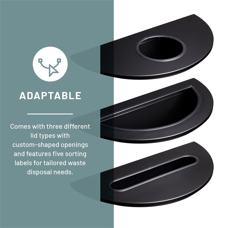 Safco Half Round Receptacle in Black