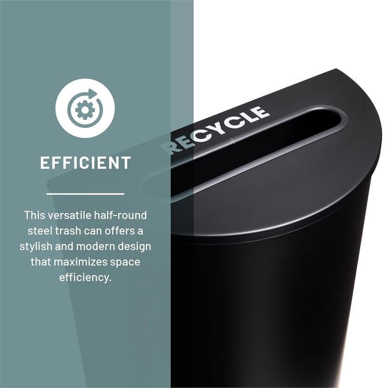 Safco Half Round Receptacle in Black