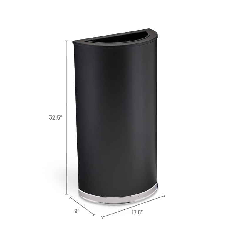 Safco Half Round Receptacle in Black