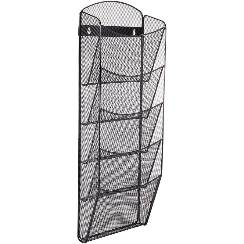 Safco 5-Pocket Black Onyx Magazine Rack