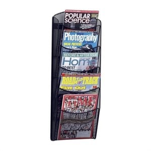 safco 5-pocket black onyx magazine rack