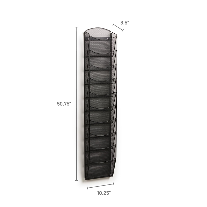 Safco 10-Pocket Black Onyx Magazine Rack